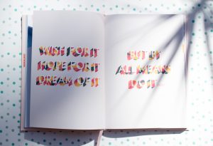 image of motivational quote on notebook